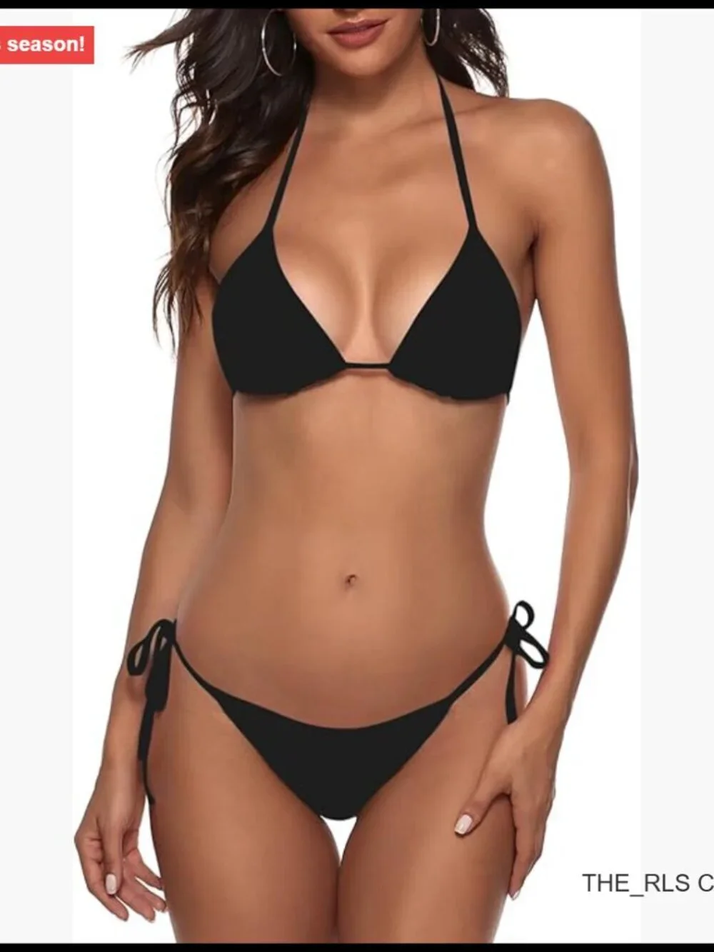 Recycled Nylon Spandex Bikini Set Halter Triangle Top Cheeky Bottoms